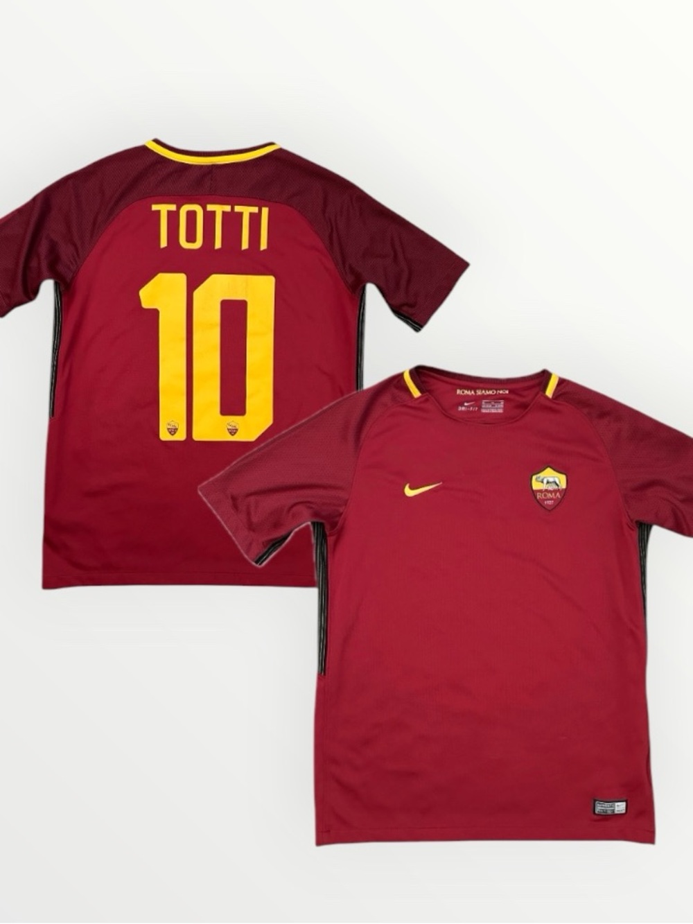 NIKE Soccer AS Roma 2016/ 17 Totti #10 Final Season Home Kit Youth XL / Adult XS
